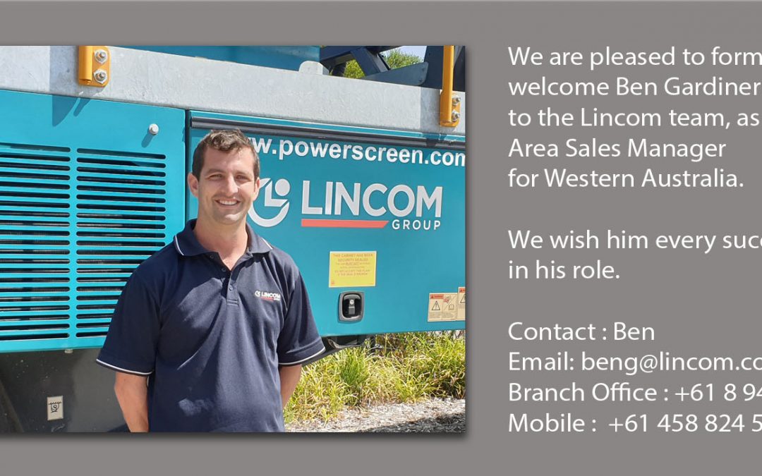 NEW AREA SALES MANAGER APPOINTMENT AT LINCOM GROUP FOR WESTERN AUSTRALIA